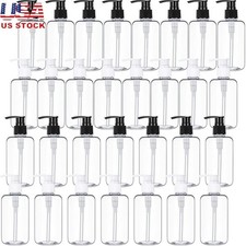 30pc Refillable Pump Bottles Plastic Shampoo Lotion Dispenser Leak Proof Travel