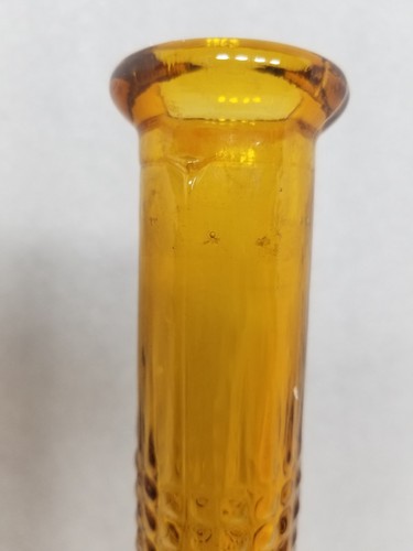 Vintage Empoli Glass * Tall Amber Decanter w Stopper Diamond Point * 21" * 0521 - Picture 9 of 16