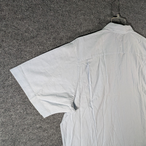 Eddie Bauer Mens Shirt Size XXL Linen Blend Blue Short Sleeve Button Front NWT - Picture 7 of 14