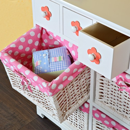 Kommode Sideboard Anrichte Kinderzimmer Beistellschrank Rosa Aufbewahrung Weiß - Bild 4 von 6