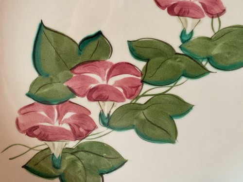 Red Wing Pottery Pink Morning Glory Dinner Plate 10.5" mint No Crazing - Picture 6 of 8