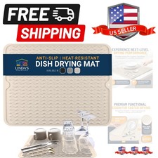 Silicone Dish Drying Mat for Kitchen Counter - Multi-Use 16 x 12 Inch Pad, No...