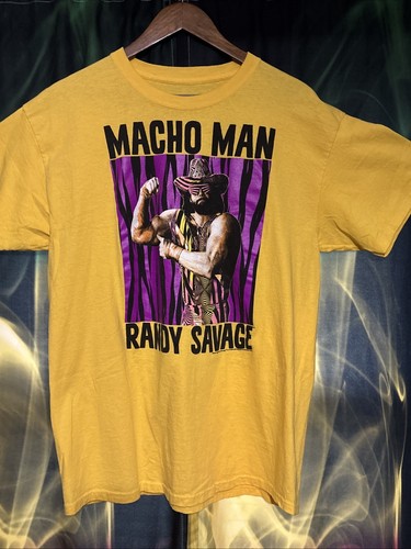 Macho Man Randy Savage Tiger Stripes Men T Shirt Wrestler Zebra Costume Large - Picture 1 of 13