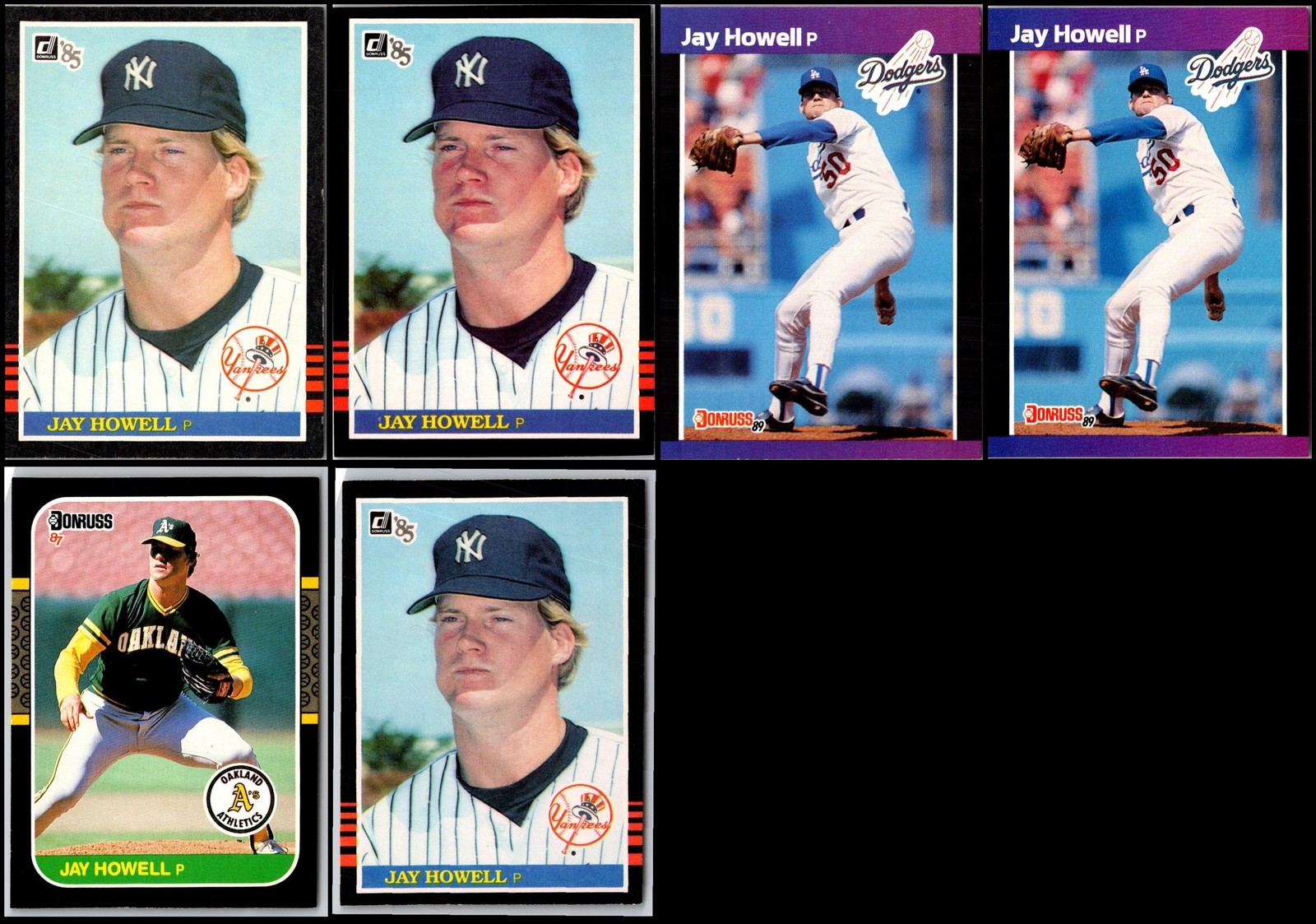 Donruss Jay Howell (6) Card Lot -