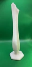 Vintage Westmoreland White Milk Glass Swung Vase 10” Paneled Design Bud Vase