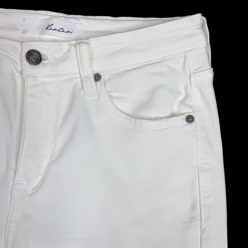 KanCan Jeans Women 7/27 (ACTUAL 28x27) Ivory Mid Rise Skinny Ripped Raw Hem - Picture 5 of 17