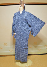Men's Cotton Yukata Summer Kimono Japanese Vintage Robe 135cm 1208