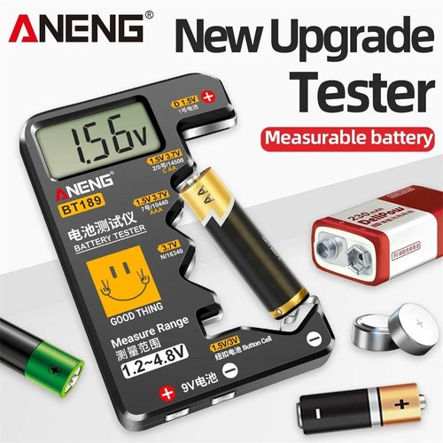 ANENG BT189 Tester batteria universale LCD per AA AAA 9V cella a bottone D C N - Foto 2 di 24