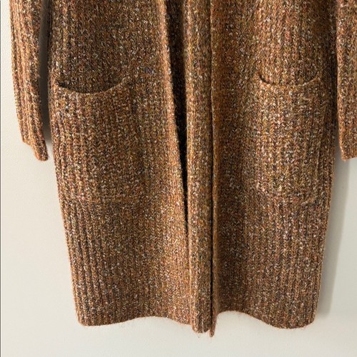 Universal Thread speckled brown cardigan long open front wool blend pockets XL - Picture 5 of 10