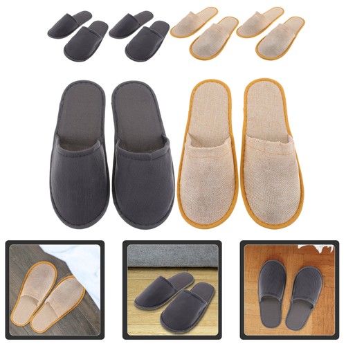 6 pares de zapatillas desechables para hombre y mujer zapatos de viaje con patrón de hojas de sauce - Imagen 2 de 12
