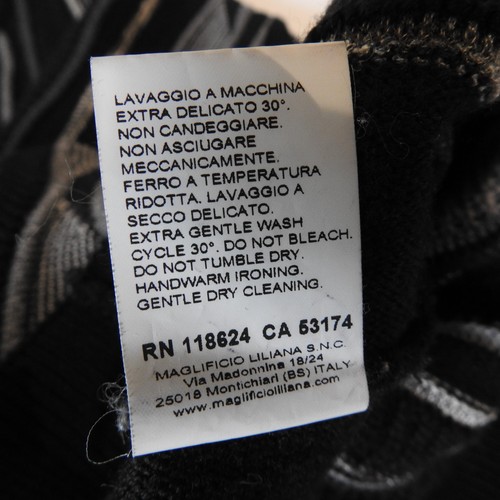 Montechiaro Mens Wool Blend Knit Sweater Black White Size 44 UK Made In Italy - Picture 16 of 18