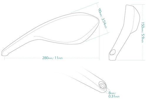 VAWiK -OE repuesto espejo negro (#52340222A) se adapta a Ducati DERECHA x 1 θ - Imagen 2 de 7