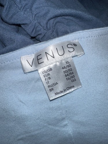 Venus Blue Ombre Long-Sleeve Maxi Dress With Lace-Up Neckline Ruched Side XL - Picture 5 of 6