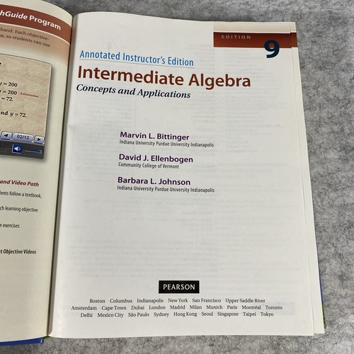 Intermediate Algebra Concepts & Applications 9th Ed Bittinger Annotated Instr Ed - Picture 4 of 10