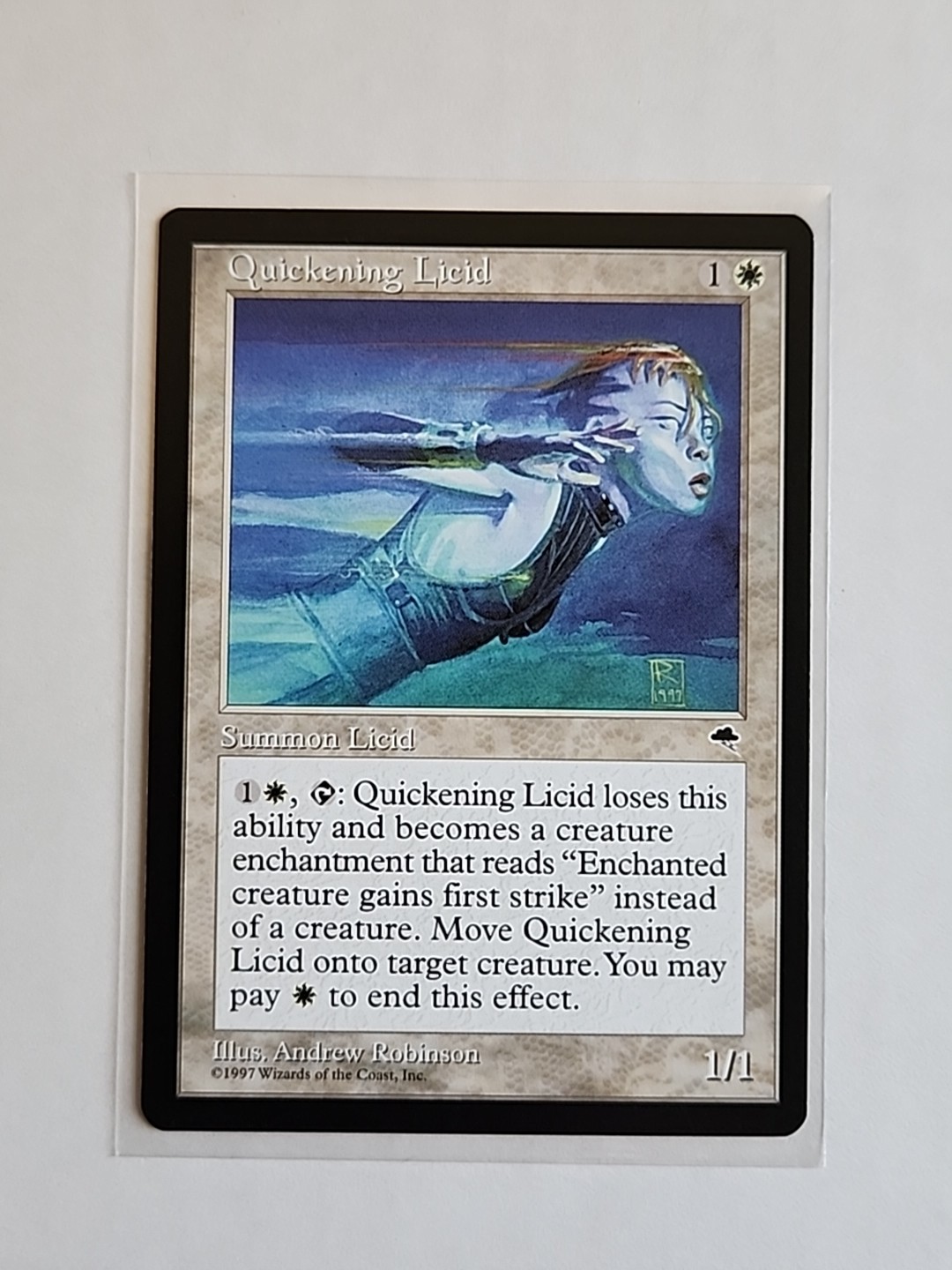Quickening Licid - Tempest - LP - MTG Magic - Uncommon - White Creature
