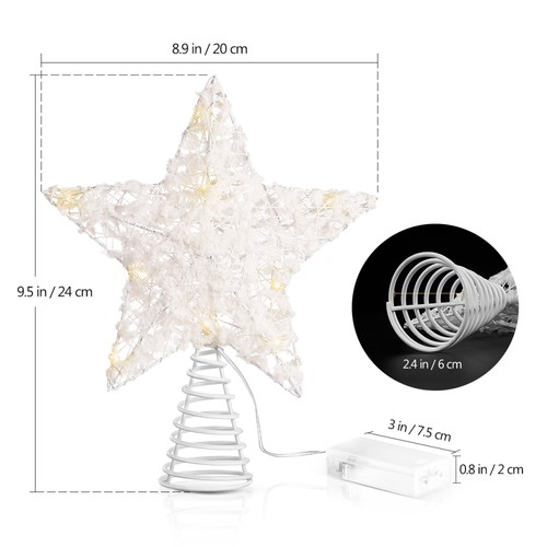 Luci Stellari Cime Albero Luci LED Albero di Natale Stella di Natale Topper - Foto 2 di 10