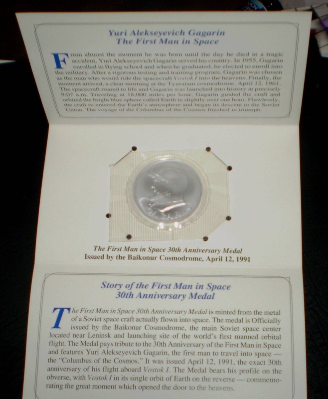 First Man In Space 30th Anniversary Medal w/Folder