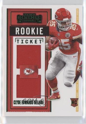 2020 Panini Contenders Rookie Ticket Dual Swatches Clyde Edwards-Helaire RC