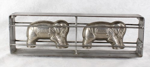 Vormenfabriek Tilburg Large Chocolate/Ice Cream Molds Double Elephants w/Blanket - Picture 6 of 12