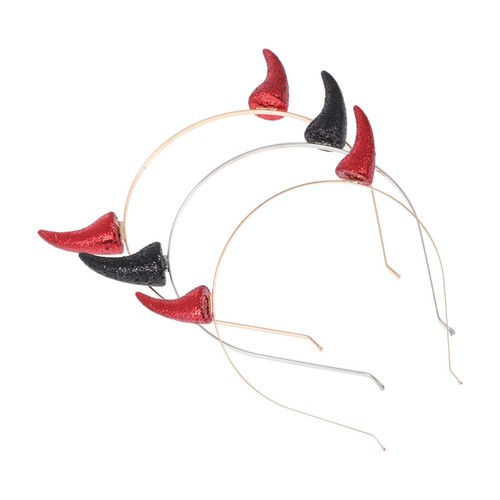 3 Pcs Devil's Hairband Holiday Headbands for Women Small Horns Halloween - Imagen 9 de 12