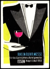 1953 Germany Poster Stamp Rhein-Ruhr Fair For The Restaurant And Hotel Industry