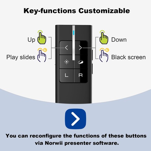 Norwii Wireless Presenter Remote für PowerPoint, Präsentationsfernbedienung... - Bild 6 von 6
