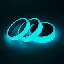 2x Glow-In-Dark Luminous Tape Blue Adhesive Strip Floor Fluorescent 10ft Roll