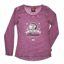Indian Motorcycle Open Box Womens Long Sleeve Glitter Icon Tee 286628202 Size S