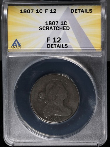 1807 Large Cent 'Large Fraction' ANACS F12 Details - Picture 3 of 4