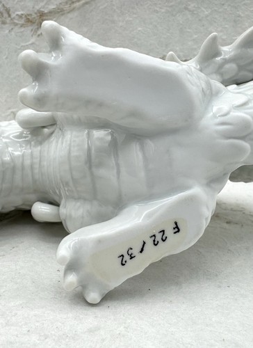 Statua Drago Tempio Imperiale Fitz & Floyd White Chinoiserie Blanc de Chine #22 - Foto 22 di 23