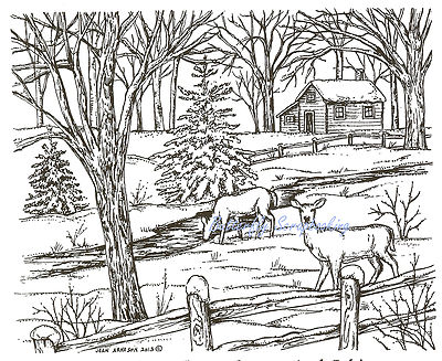 WINTER HORSE & BUGGY SNOW SCENE Wood Mounted Rubber Stamp NORTHWOODS P10348 New WINTER HORSE & BUGGY SNOW SCENE Wood Mounted Rubber Stamp NORTHWOODS P10348 New