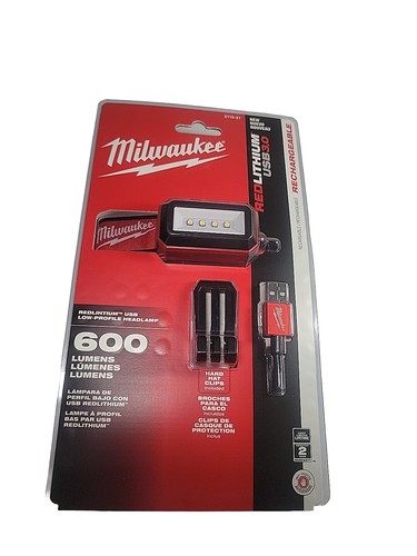 Milwaukee 600 Lumens LED REDLITHIUM USB 3.0 Low-Profile HardHat Headlamp 2115-21