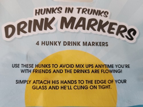 NPW Hunks in Trunks Getränkemarker zur Begleitung Ihres Glases - NEU - Bild 4 von 5