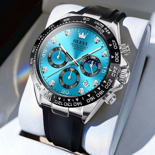 OLEVS Mens Watches Luxury Waterproof Quartz Chronograph Watch Calendar Watch Men - Picture 8 of 21