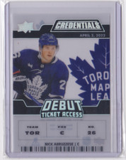 2022-23 UD CREDENTIALS ACETATE DEBUT TICKET 211/249 NICK ABRUZZESE #DTA-NA LEAFS