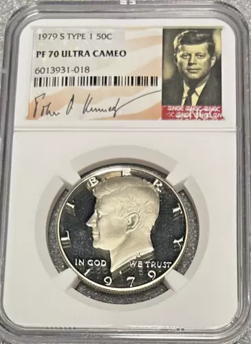 1979 S Type 1 50C Kennedy Half Dollar PF70 Ultra Cameo NGC Signature Label