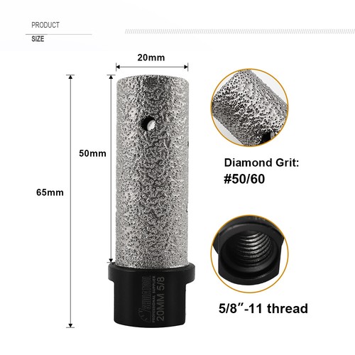 2pcs 20mm Diamond Finger Bits Milling Porcelain Ceramic Tile Hole Saw Cutters - Picture 2 of 8