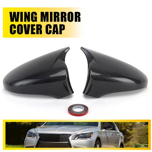 Carbon Fiber Mirror Cover Cap Set of 2 For Lexus IS GS CT LS ES 2014-2020 ABS