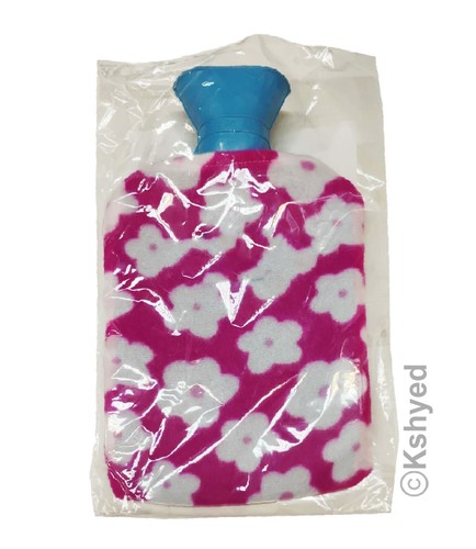 Hot Water Bottle with Plush Cover 2000ml Rubber Bag For Pain Relief Warm Therapy - Picture 13 of 19