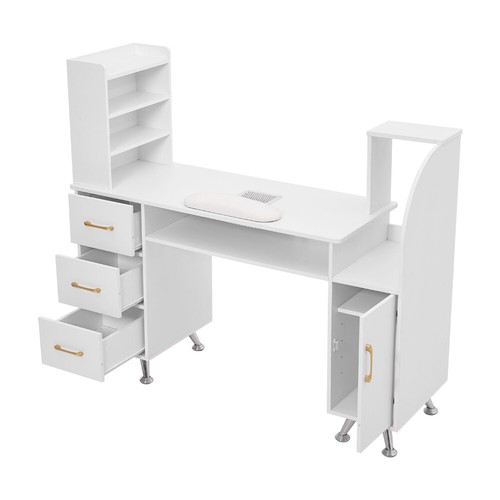 Manicure Table & Hand Pillow Nail Salon Technician Art Desk Drawers Workstation - Picture 62 of 64