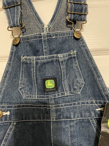 TODDLER BOYS GIRLS JOHN DEERE BLUE DENIM OVERALLS OUTFIT SIZE 2T New W/ Tags - Picture 3 of 8