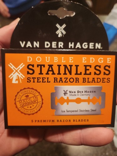 Lot of (3) Van Der Hagen Stainless Steel Double Edge Razor Blades, 15 Blades NEW - Picture 3 of 4