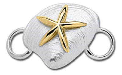 .925 & 14Kt Gold 2-Tone Muschel mit Seestern Verschluss für Lestage Convertible Armband