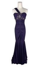 XSCAPE Joanna Chen Gown Dress Womens 6 Beaded Lace Mermaid Pleats Ball Formal