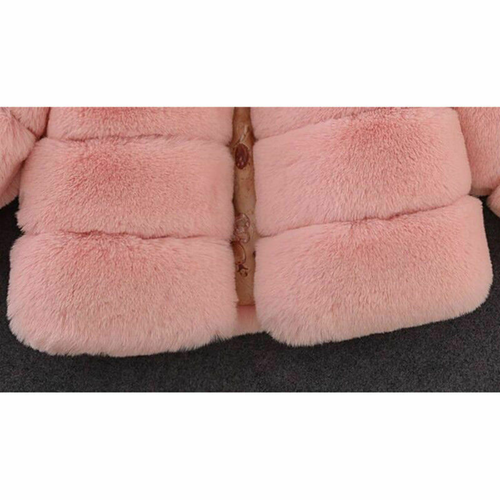 UK Kids Girls Newborn Baby Faux Fur Cloak Thick Parka Warm Coat Jacket Outerwear - Picture 12 of 17