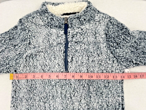 Unisex Kids 5T Blue Sherpa Fleece Quarter Zip Long Sleeve Soft Pullover NWT - Picture 12 of 18