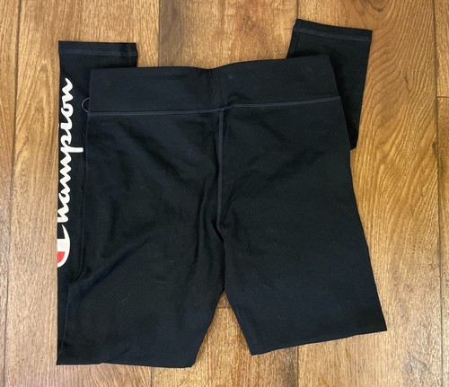 New Champion Girls XL 14 16 Pants Leggings Script Logo Black Juniors Active Wear - Picture 5 of 8
