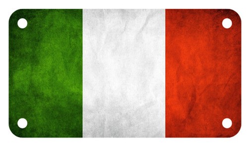 Placa de motocicleta con bandera de Italia 4"" x 7"" versión sucia italiana patriótica - Imagen 2 de 2