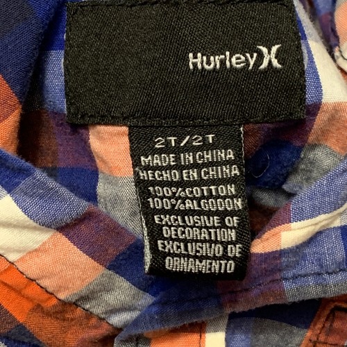 Hurley Plaid Button Shirt 2T - Picture 3 of 3