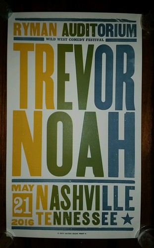 TREVOR NOAH Ryman HATCH PRINT Nashville 2016 Poster Daily Show Comedy Central  - Picture 1 of 3